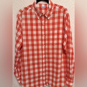 J McLaughlin Men's Collis Classic Fit Button-down in Orange/White Check SzL
